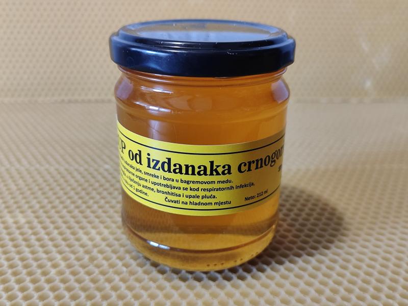 Sirup od izdanaka crnogorice i meda (bez šećera)